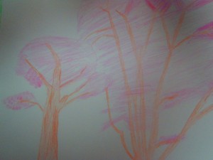 桜の花びらが舞っていました