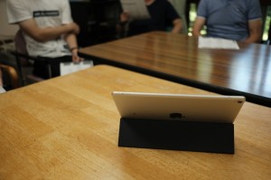 歌の練習ではipadを活用しました。